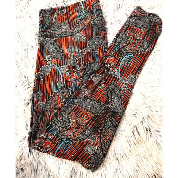 Vintage Y2K LuLaRoe Paisley Patterned Leggings- Tall and Curvy - Picture 1 of 4